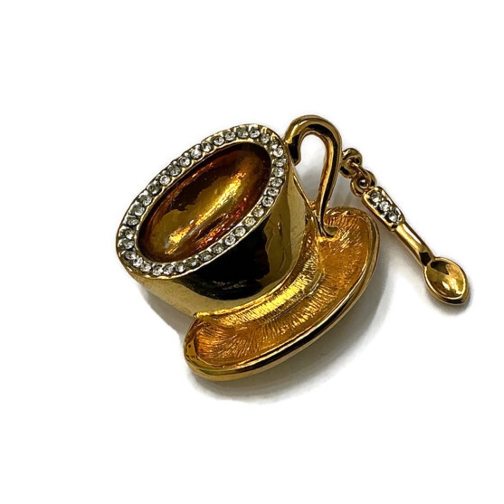 Tea Cup and Spoon Brooch